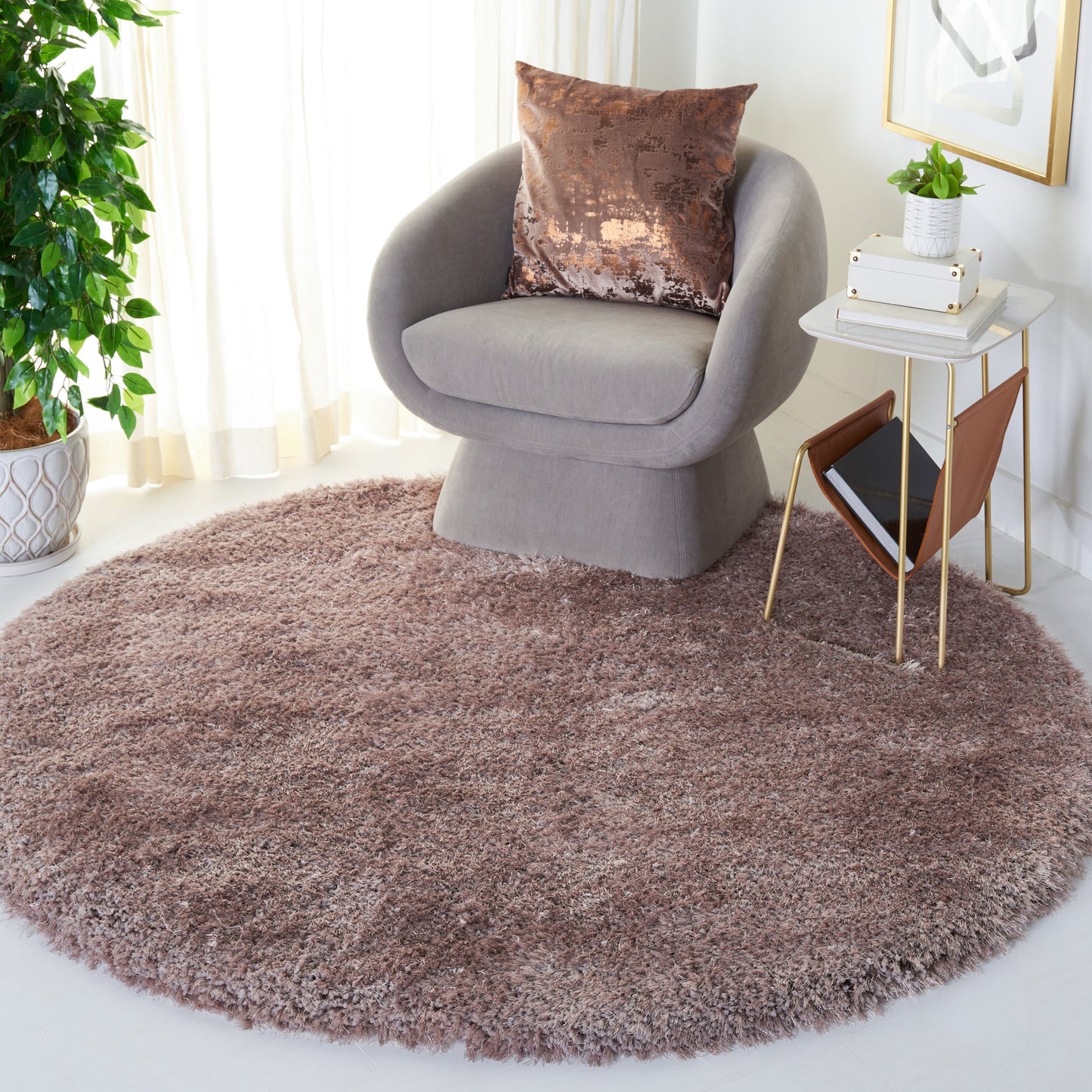 Tapis SAFAVIEH Bahija Rudina Luxe Shaggy de 7,6 cm d'épaisseur