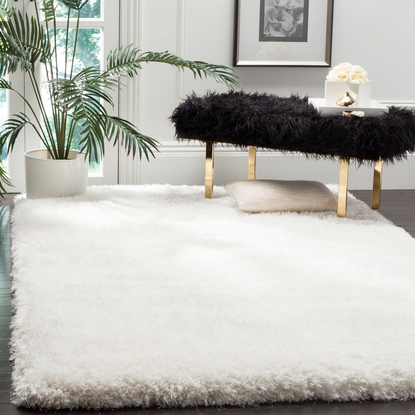 Tapis SAFAVIEH Bahija Rudina Luxe Shaggy de 7,6 cm d'épaisseur