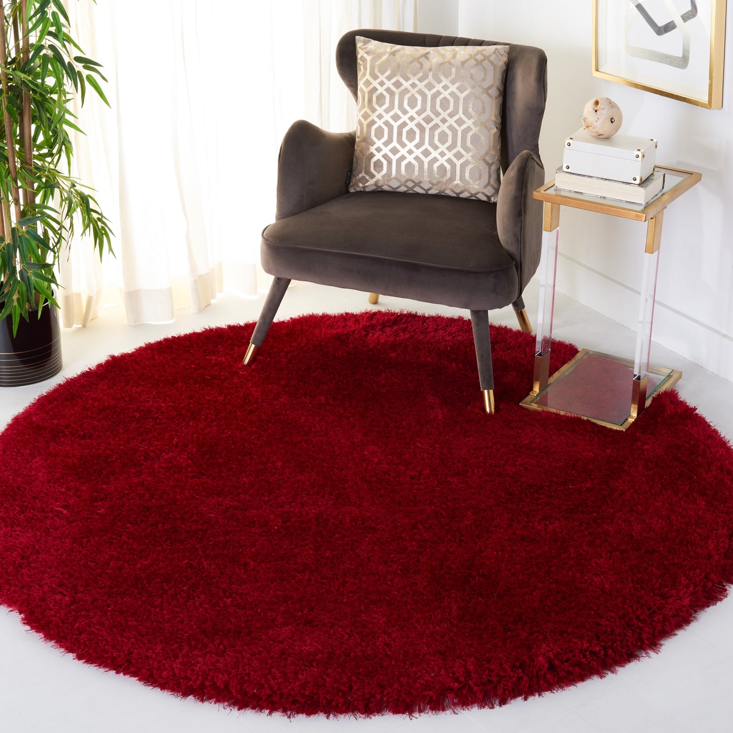 Tapis SAFAVIEH Bahija Rudina Luxe Shaggy de 7,6 cm d'épaisseur