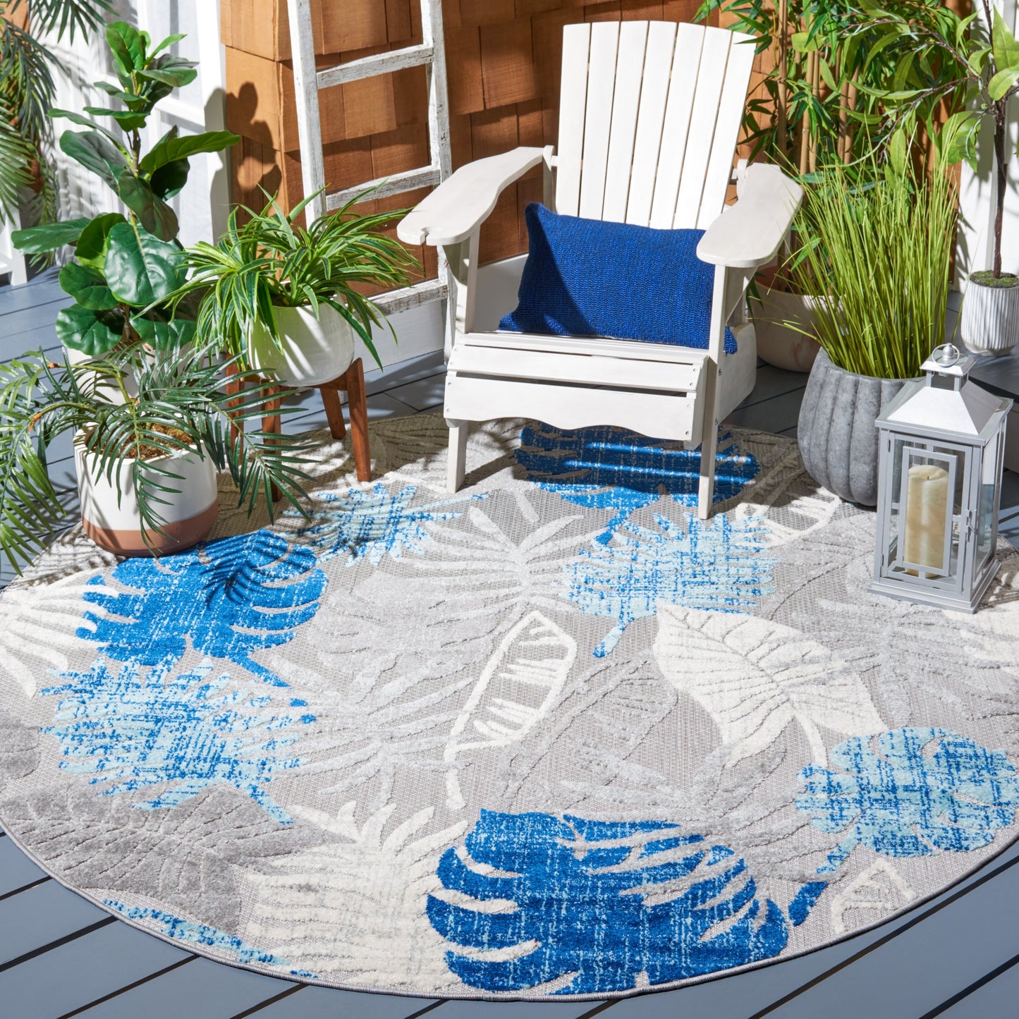 Tapis de patio imperméable à motif floral SAFAVIEH Cabana Arik pour intérieur/extérieur