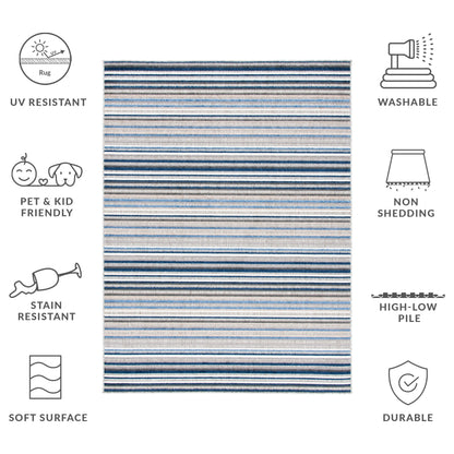 Tapis de patio imperméable à rayures SAFAVIEH Cabana Gafia pour intérieur/extérieur
