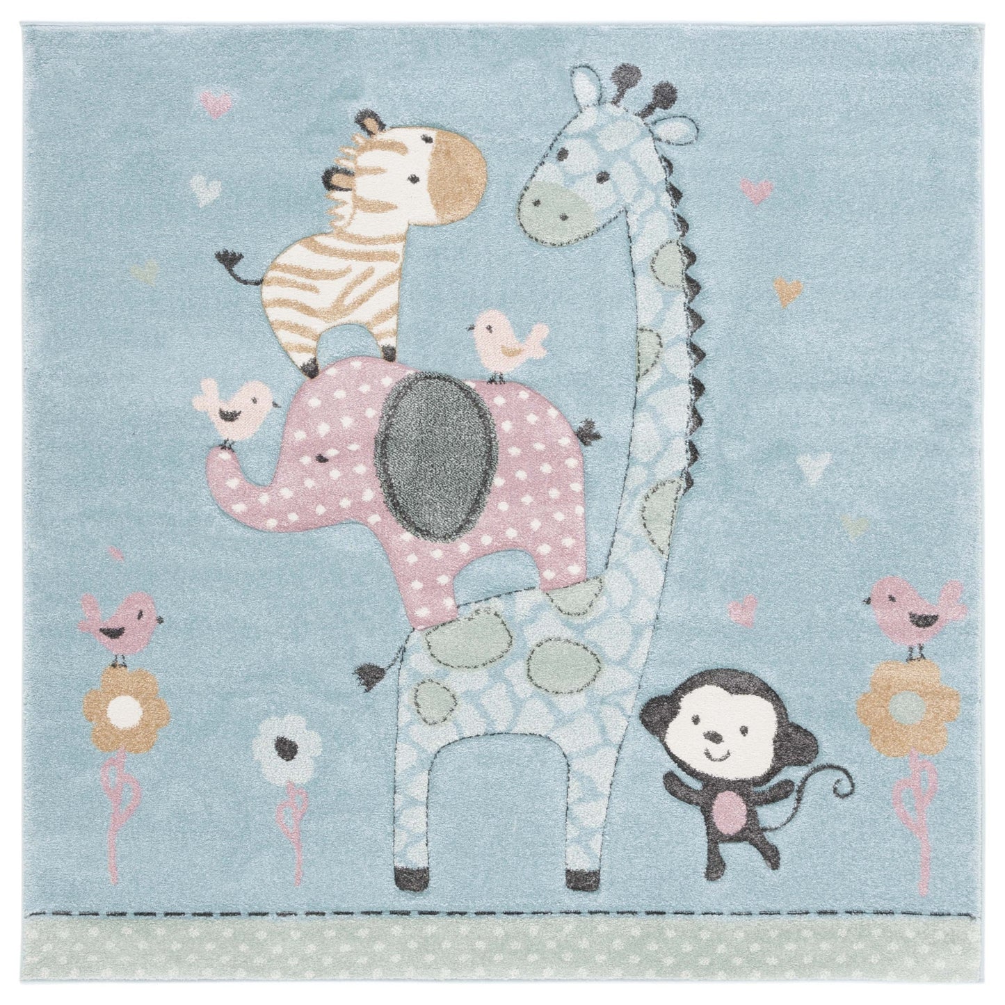 Tapis d'éveil SAFAVIEH Carousel Kids Miharu à motifs animaux