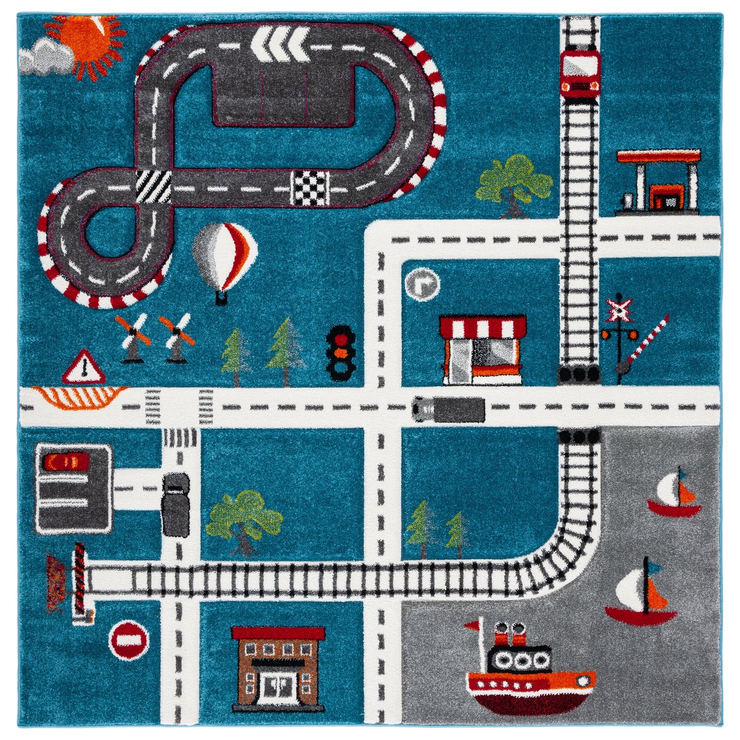 Tapis de route pour enfants SAFAVIEH Carousel Kids Riemy Neighborhood