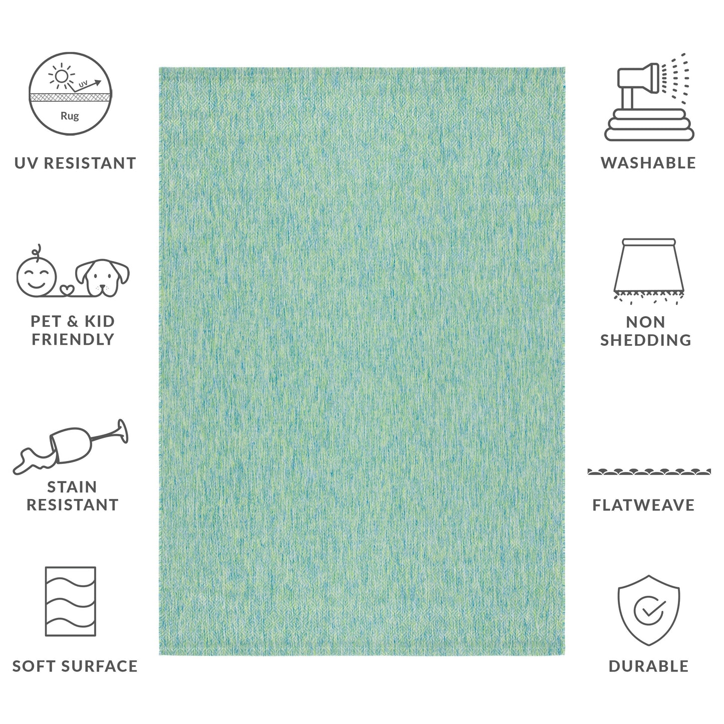 Tapis de patio/jardin imperméable SAFAVIEH Courtyard Begajeta pour intérieur/extérieur.