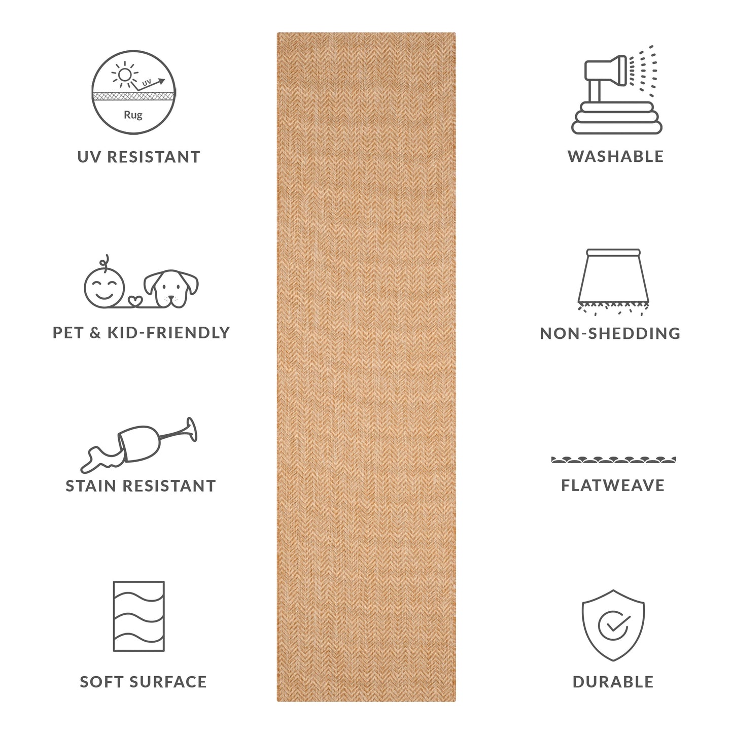 Tapis de jardin imperméable SAFAVIEH Courtyard Ilmur pour intérieur/extérieur