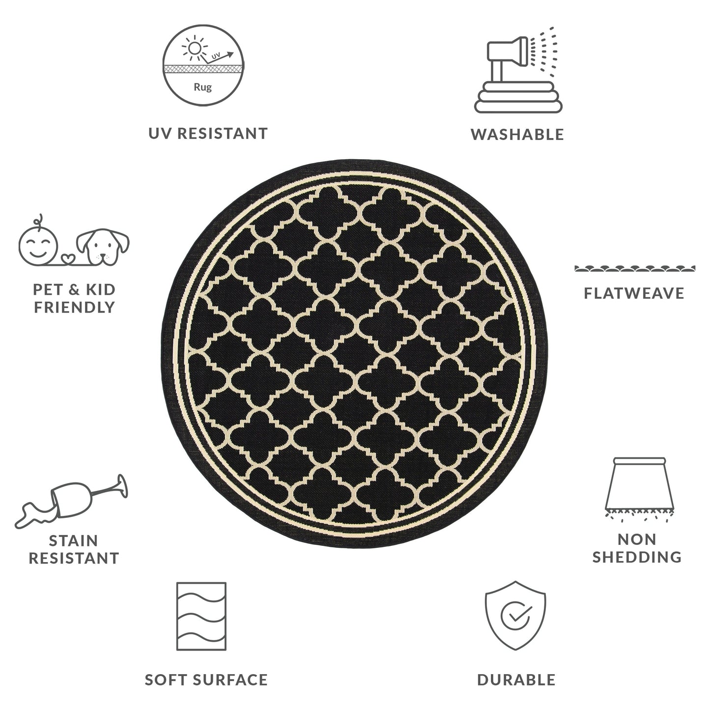 Tapis de jardin/terrasse imperméable SAFAVIEH Courtyard Kristelle