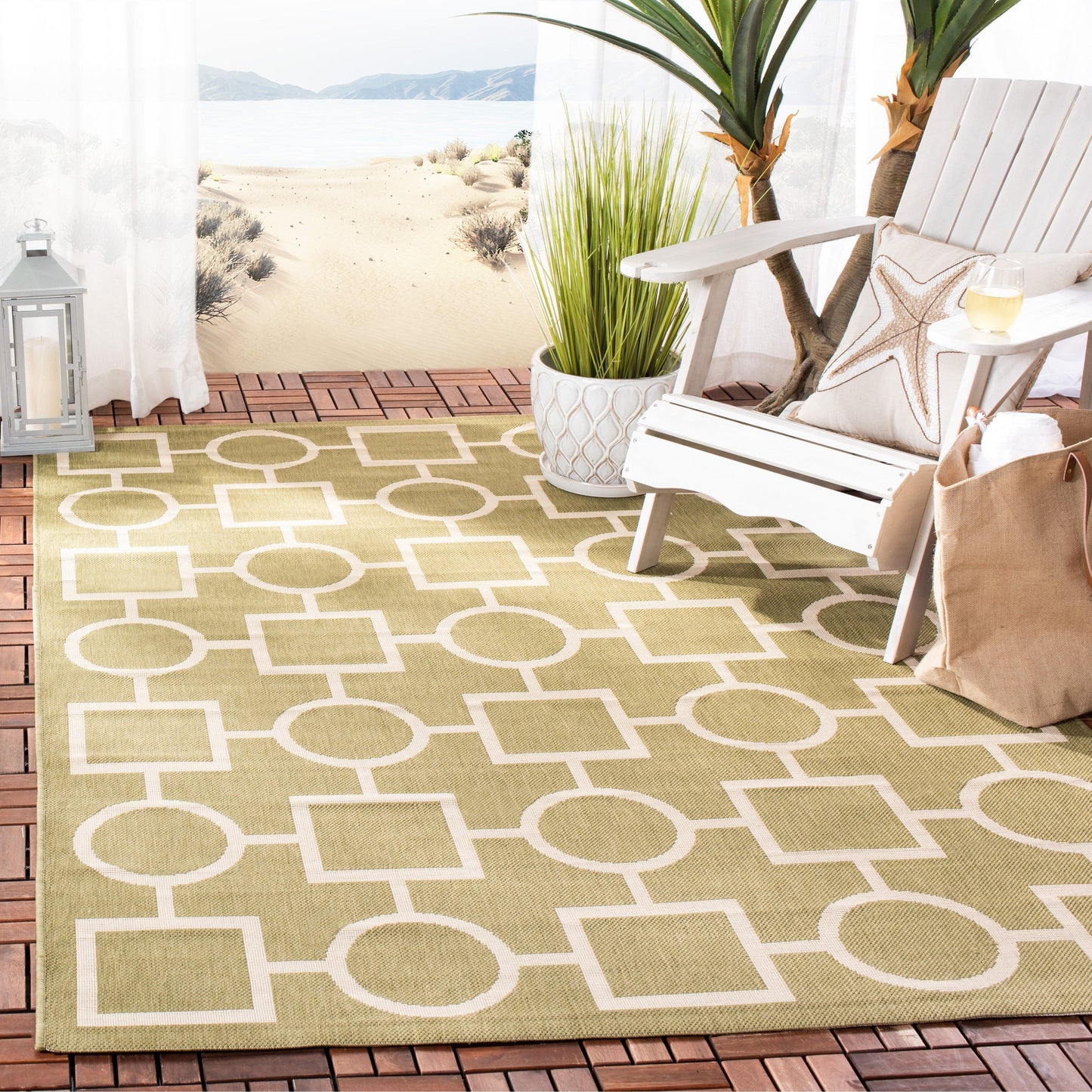 Tapis de jardin/terrasse imperméable SAFAVIEH Courtyard Lilya