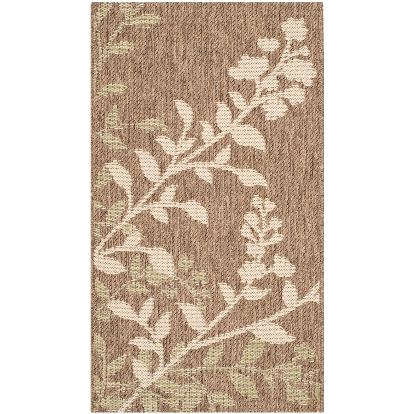 Tapis de jardin SAFAVIEH Courtyard Luann Botanical imperméable pour intérieur/extérieur, terrasse ou jardin