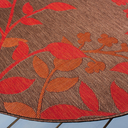 Tapis de jardin SAFAVIEH Courtyard Luann Botanical imperméable pour intérieur/extérieur, terrasse ou jardin