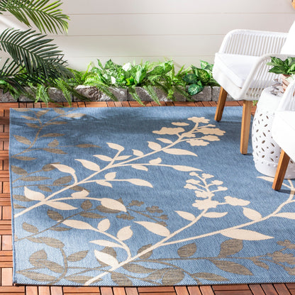Tapis de jardin SAFAVIEH Courtyard Luann Botanical imperméable pour intérieur/extérieur, terrasse ou jardin