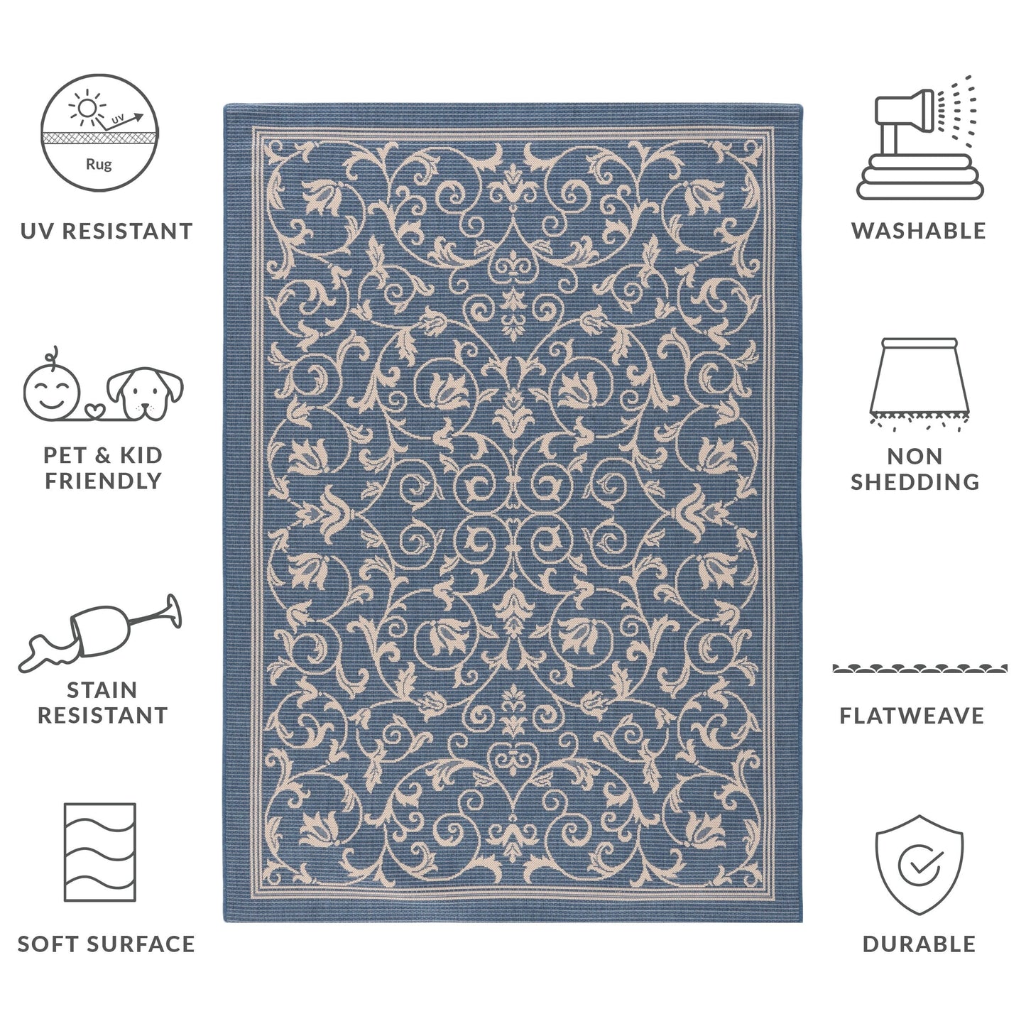 Tapis de jardin/terrasse imperméable SAFAVIEH Courtyard Miljeta