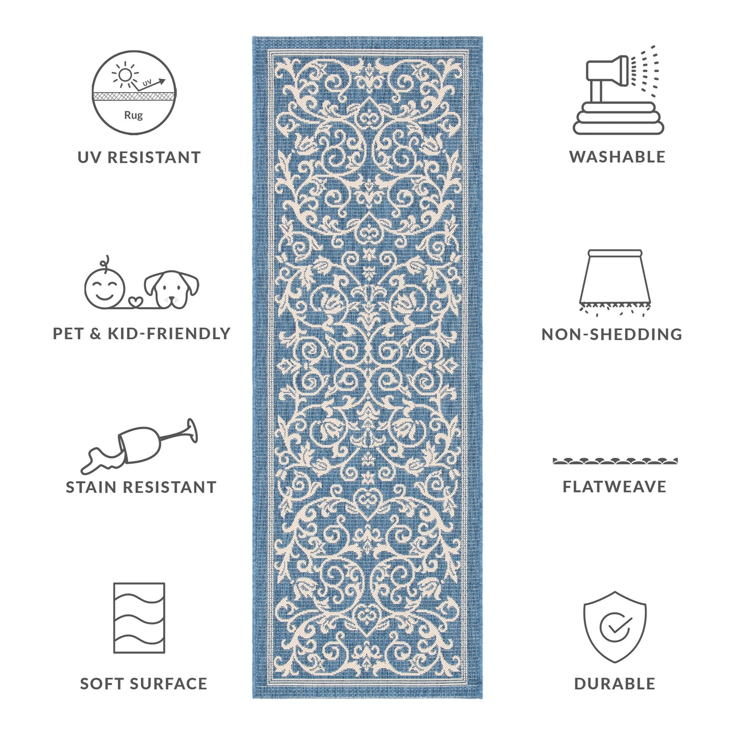 Tapis de jardin/terrasse imperméable SAFAVIEH Courtyard Miljeta