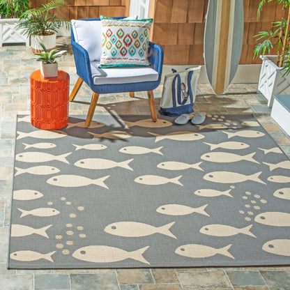Tapis de jardin SAFAVIEH Courtyard Ragne pour intérieur/extérieur, imperméable, terrasse ou jardin.