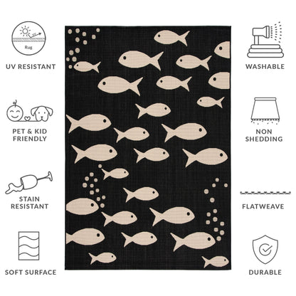 Tapis de jardin SAFAVIEH Courtyard Ragne pour intérieur/extérieur, imperméable, terrasse ou jardin.