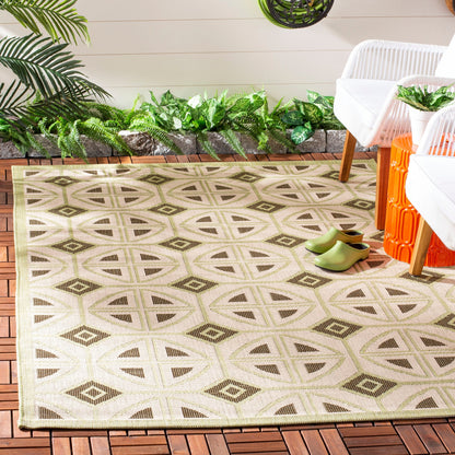 Tapis de jardin SAFAVIEH Courtyard Saundra imperméable pour intérieur/extérieur, terrasse ou jardin