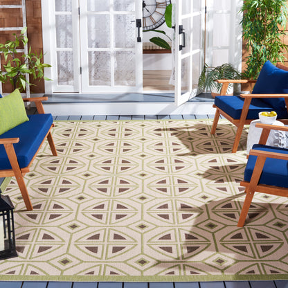 Tapis de jardin SAFAVIEH Courtyard Saundra imperméable pour intérieur/extérieur, terrasse ou jardin