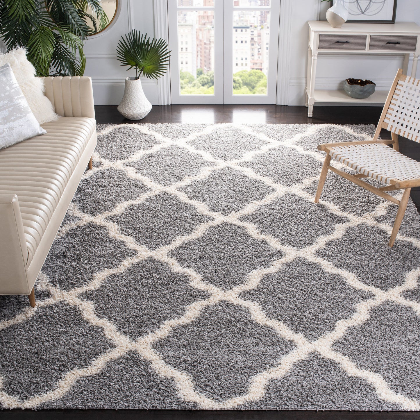 Tapis SAFAVIEH Dallas Shag Darina Trellis de 3,8 cm d'épaisseur