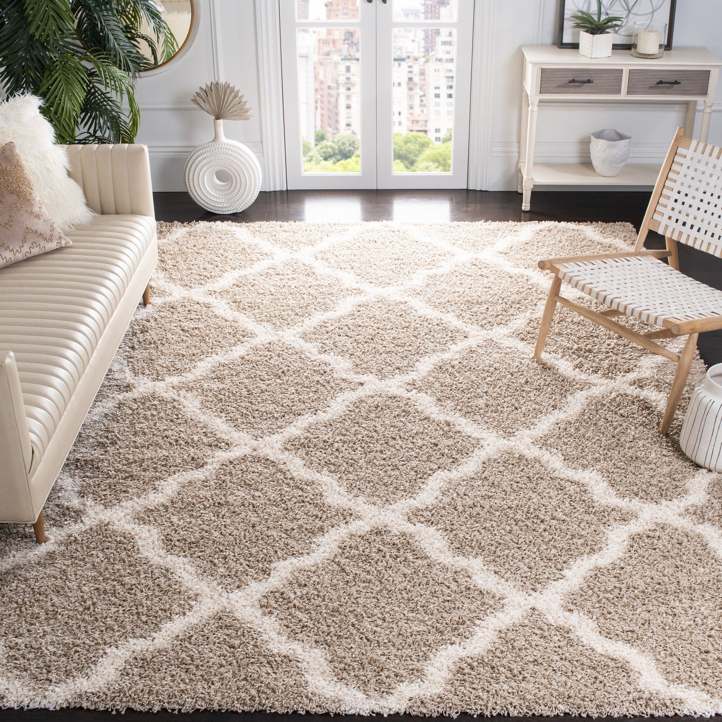 Tapis SAFAVIEH Dallas Shag Darina Trellis de 3,8 cm d'épaisseur