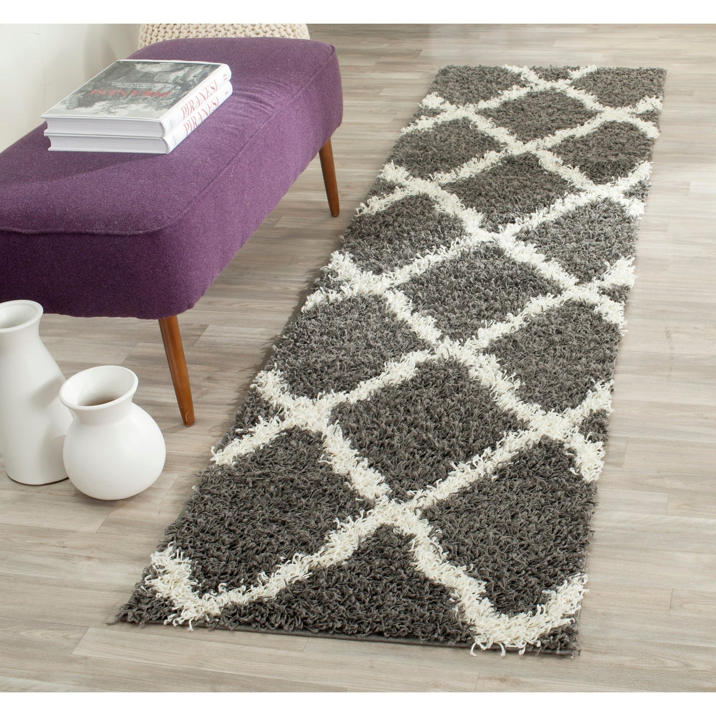 Tapis SAFAVIEH Dallas Shag Darina Trellis de 3,8 cm d'épaisseur