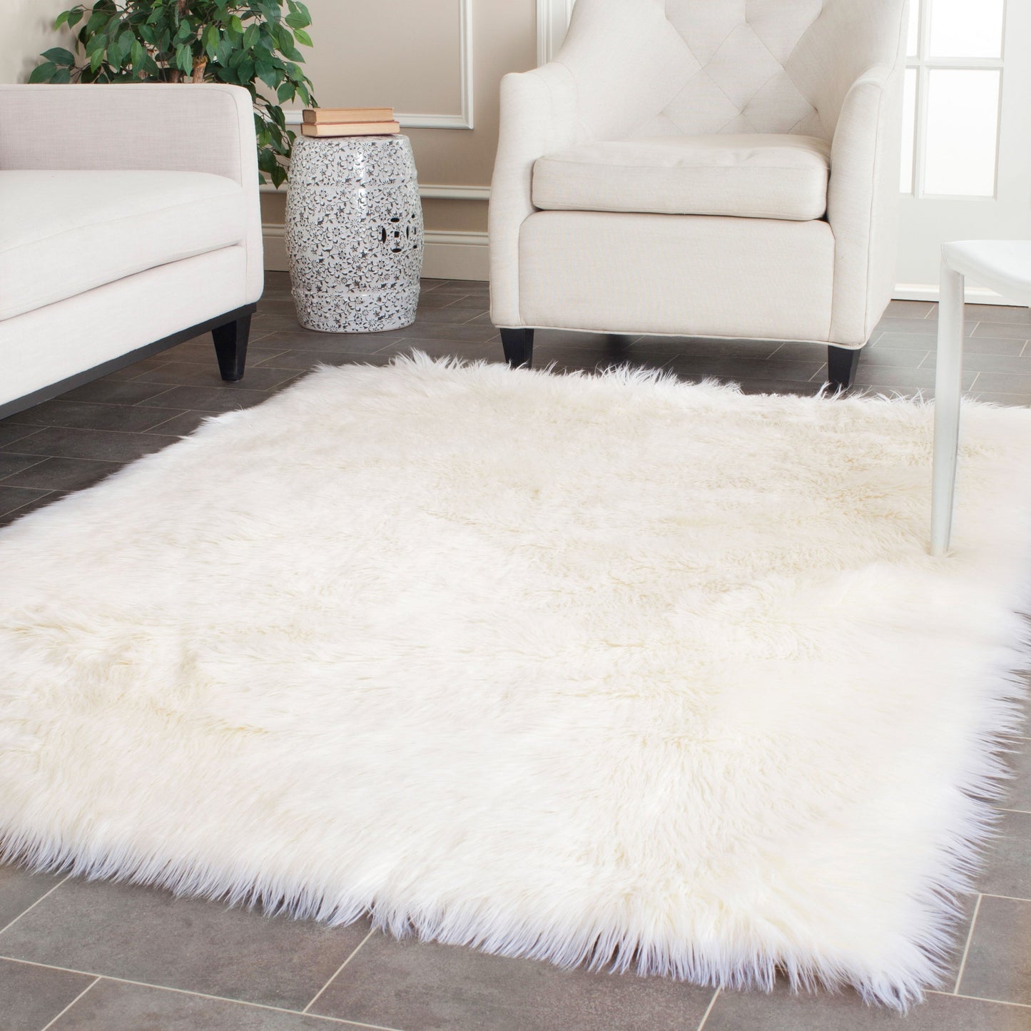 Tapis SAFAVIEH en fausse peau de mouton soyeuse, épaisseur 6 cm