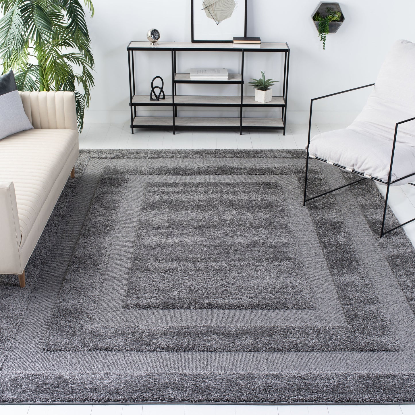 Tapis SAFAVIEH Florida Shag Antigoni Border de 3 cm d'épaisseur