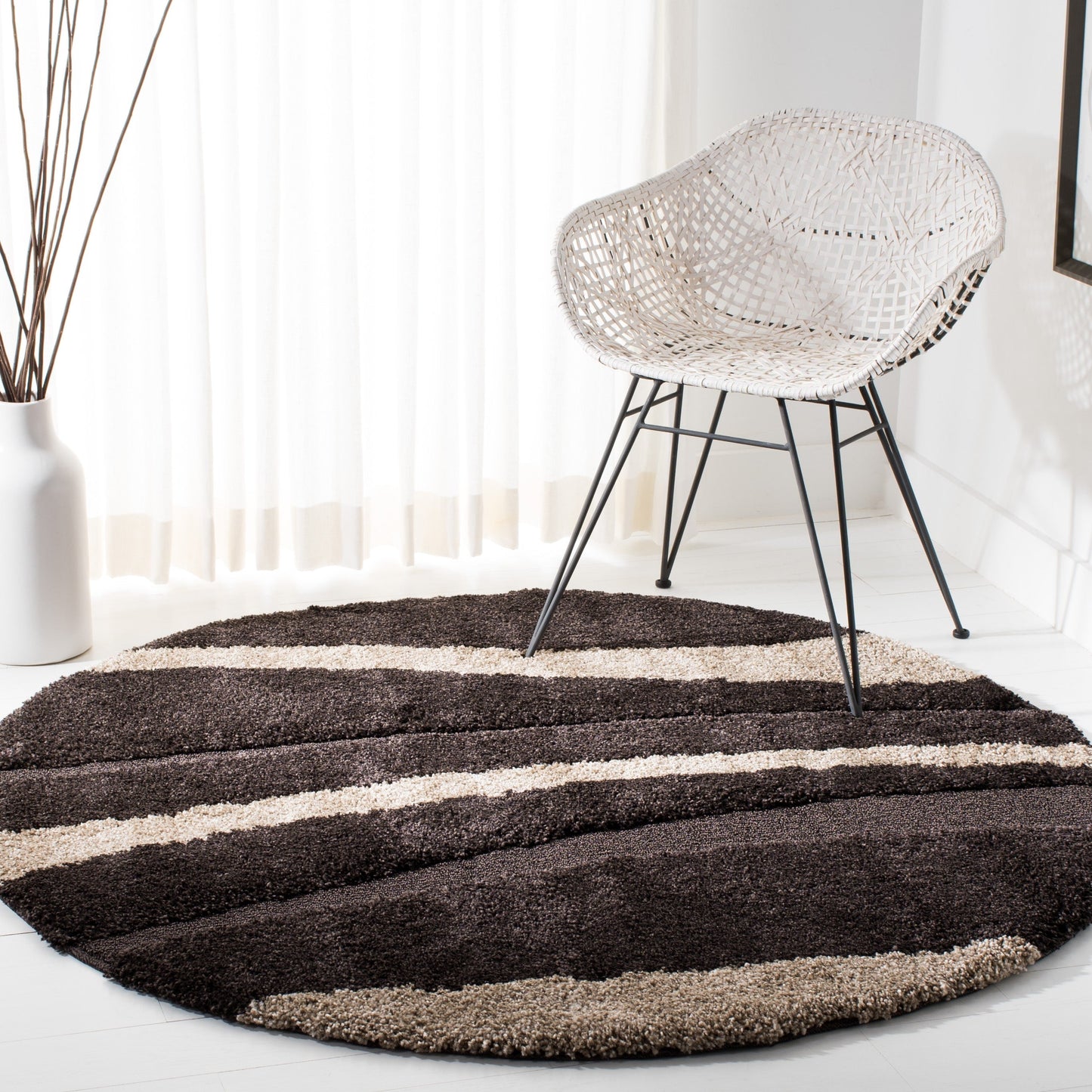 Tapis SAFAVIEH Florida Shag Ariola Stripe de 3 cm d'épaisseur