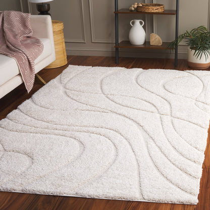 Tapis SAFAVIEH Florida Shag Staka Abstract Waves de 3 cm d'épaisseur