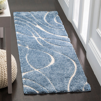Tapis SAFAVIEH Florida Shag Staka Abstract Waves de 3 cm d'épaisseur
