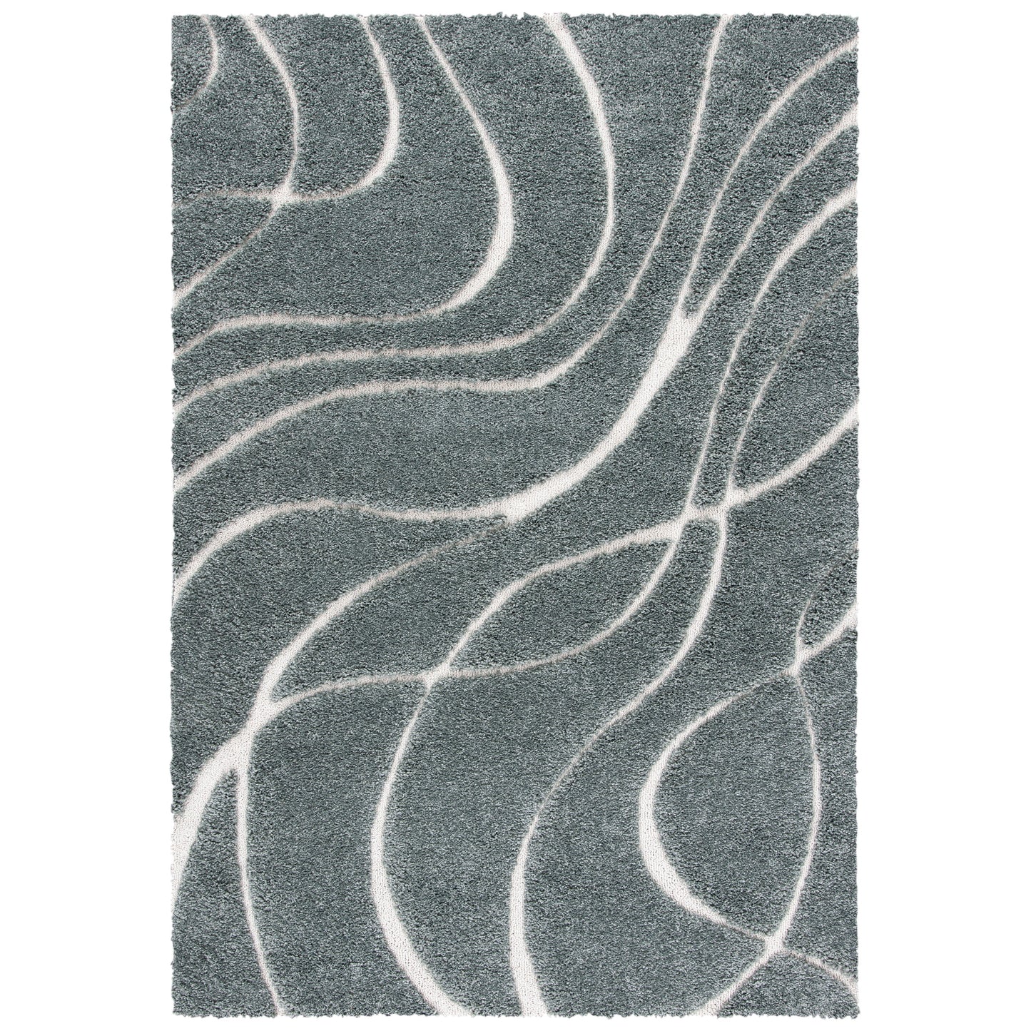 Tapis SAFAVIEH Florida Shag Staka Abstract Waves de 3 cm d'épaisseur