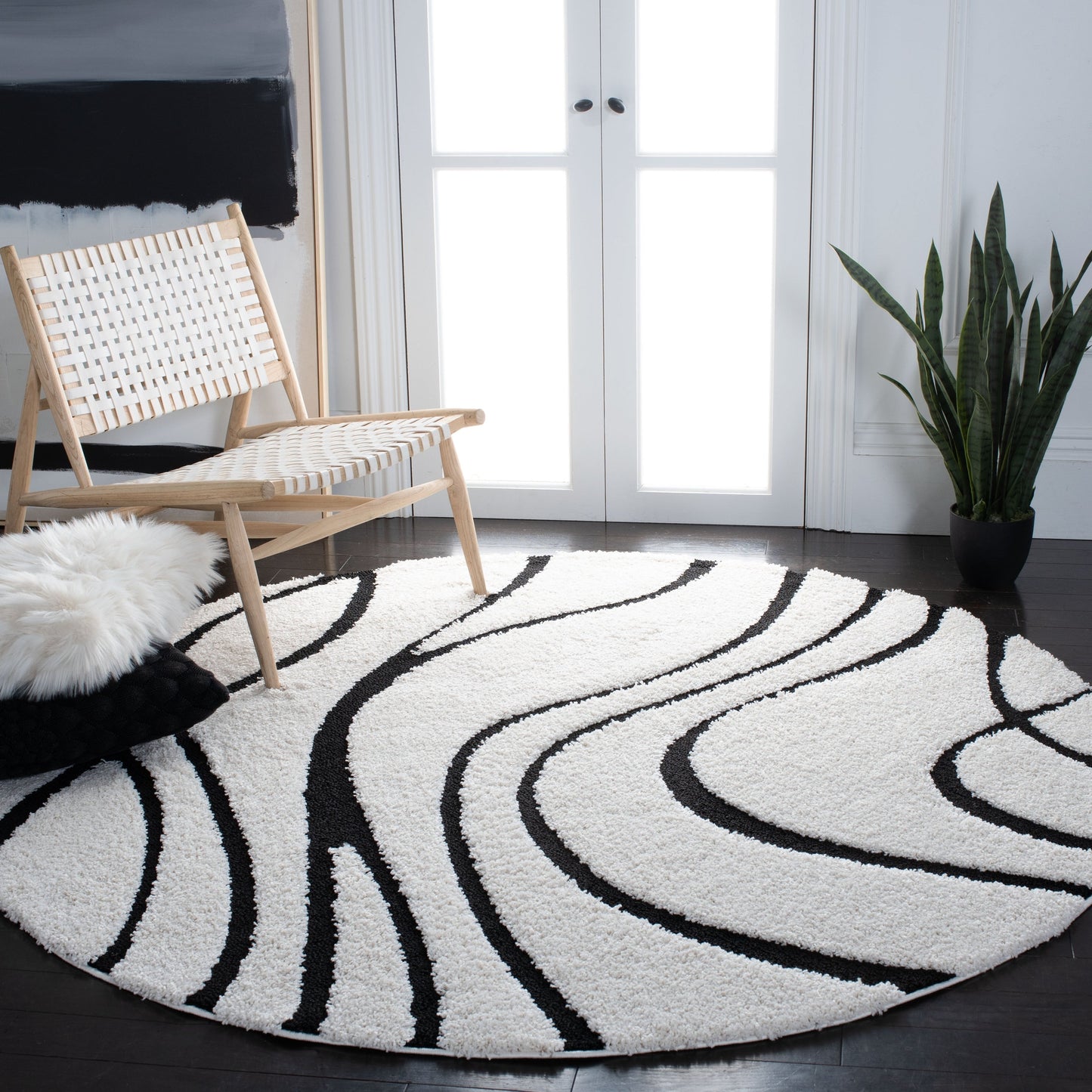 Tapis SAFAVIEH Florida Shag Staka Abstract Waves de 3 cm d'épaisseur