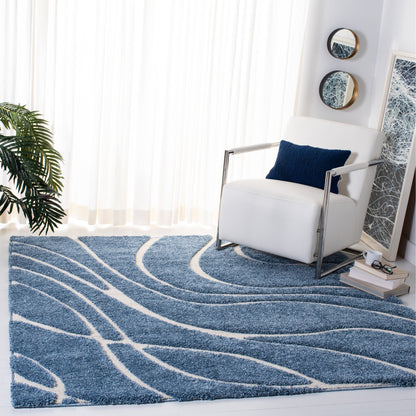 Tapis SAFAVIEH Florida Shag Staka Abstract Waves de 3 cm d'épaisseur