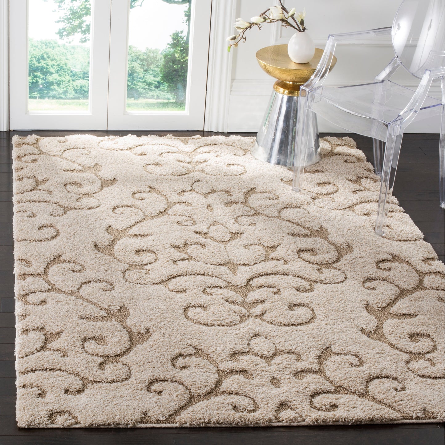 Tapis SAFAVIEH Florida Shag Tjabbe Scroll Area de 3 cm d'épaisseur