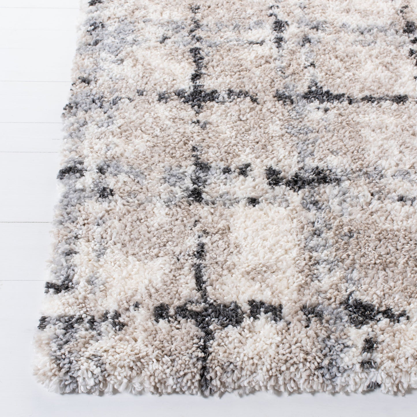 Tapis SAFAVIEH Fontana Shag Ashton à carreaux modernes, épaisseur 5 cm