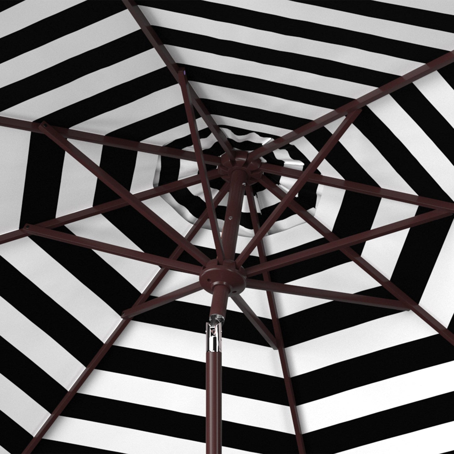 Parasol d'extérieur à manivelle SAFAVIEH Hadire à rayures inversées de 2,74 m