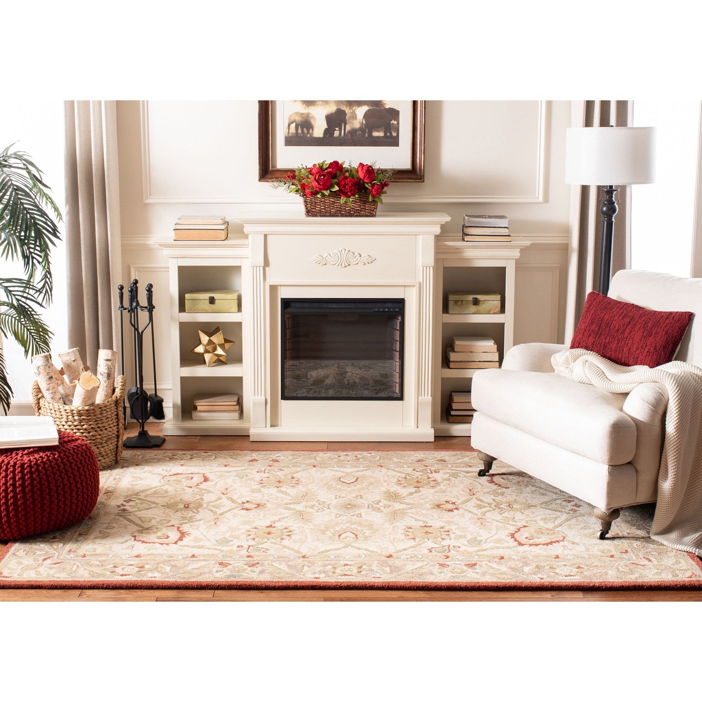 Tapis oriental traditionnel SAFAVIEH en laine filée à la main, Anatolie Renelle, fait main