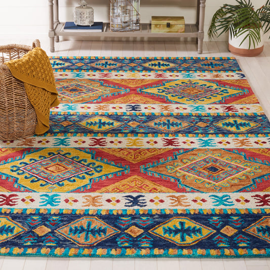 SAFAVIEH Tapis tribal en laine Aspen Geesche Boho fait à la main