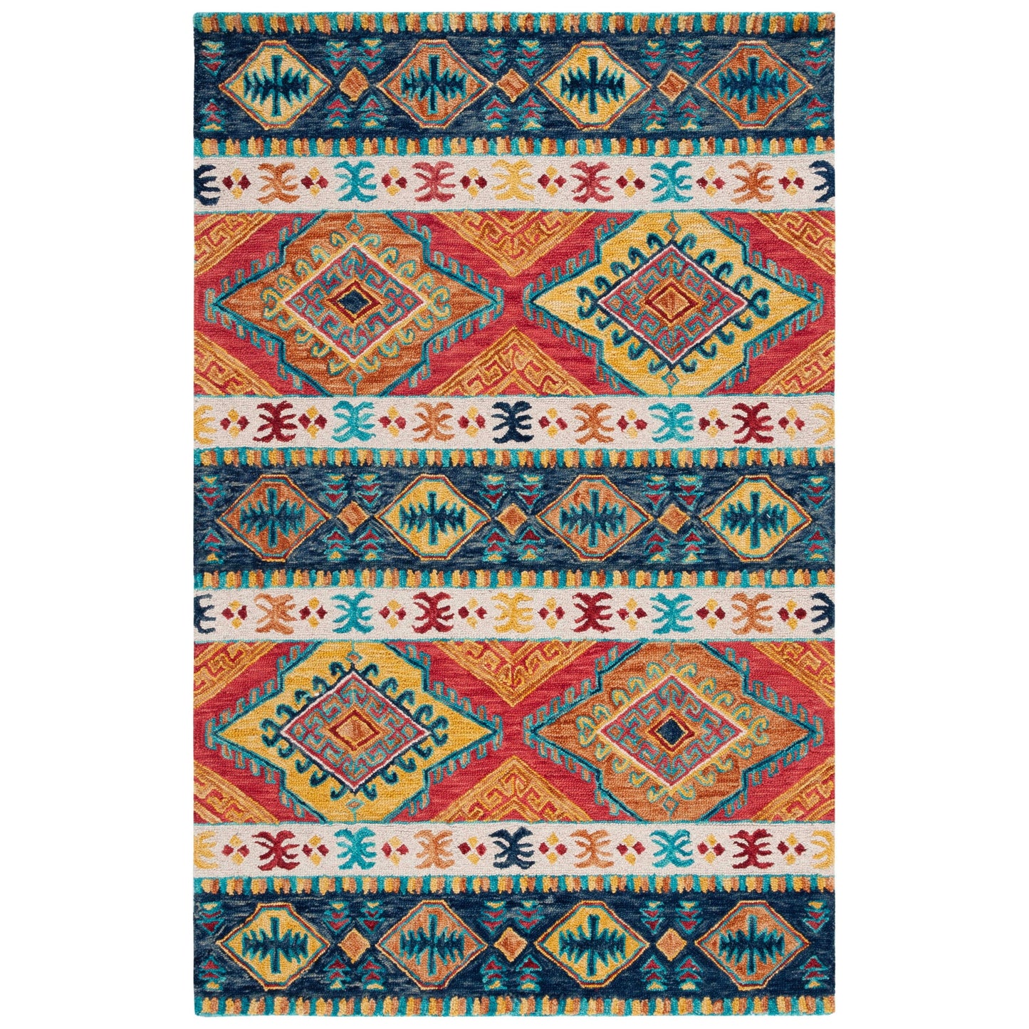 SAFAVIEH Tapis tribal en laine Aspen Geesche Boho fait à la main