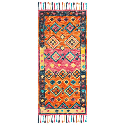 Tapis en laine Aspen Hysnie éclectique orange/fuchsia fait main SAFAVIEH
