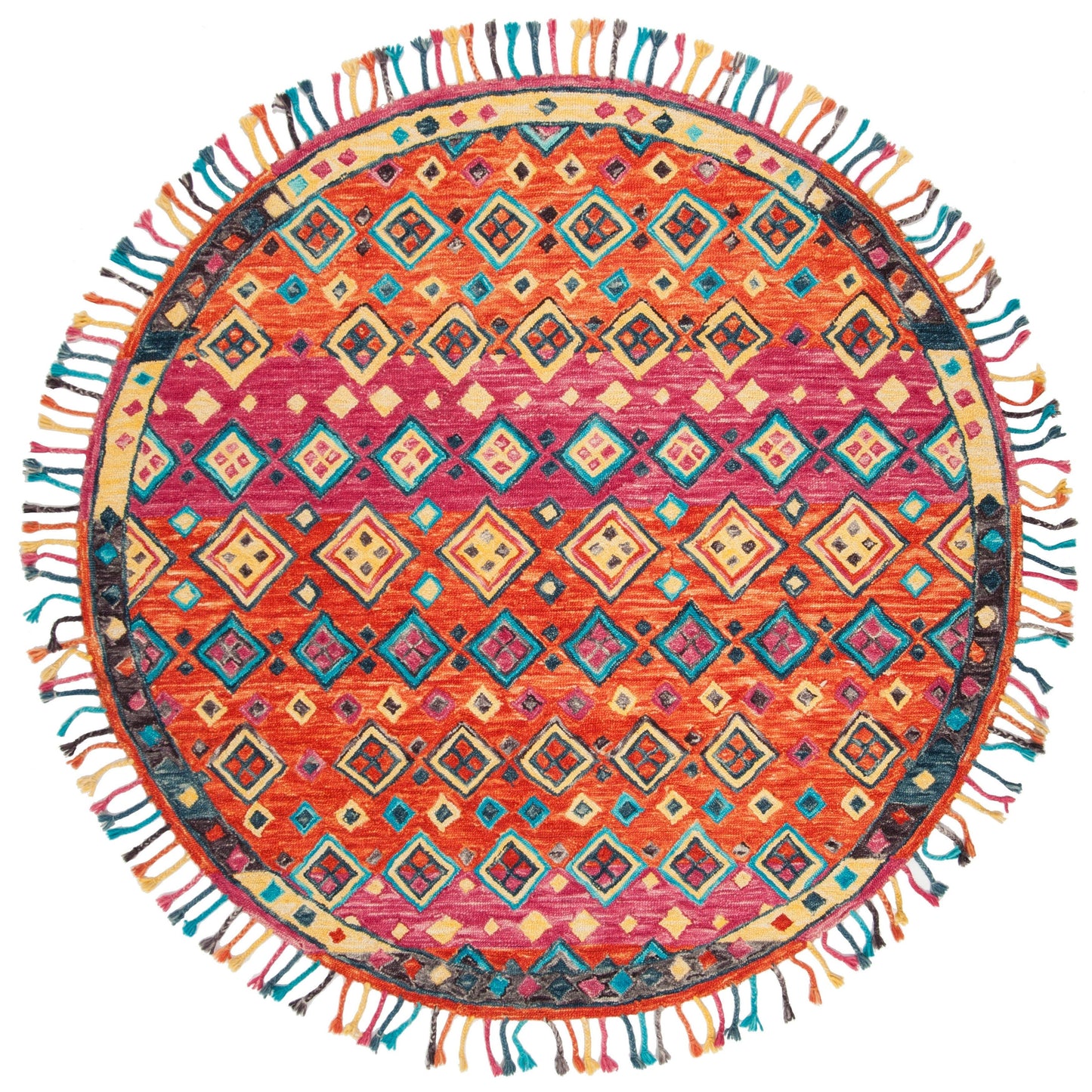 Tapis en laine Aspen Hysnie éclectique orange/fuchsia fait main SAFAVIEH