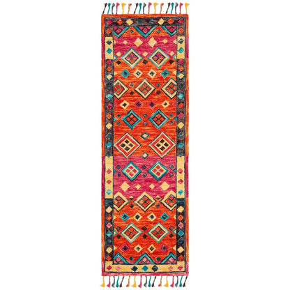Tapis en laine Aspen Hysnie éclectique orange/fuchsia fait main SAFAVIEH