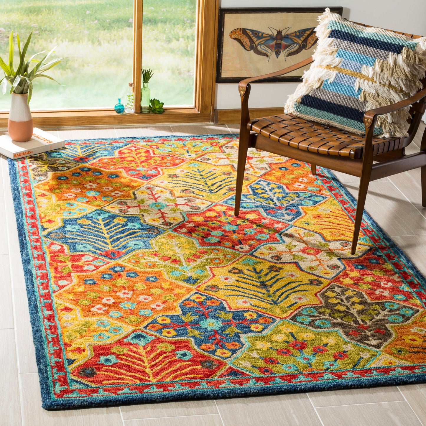 Tapis en laine Aspen Reemtdine Boho Tribal fait main SAFAVIEH