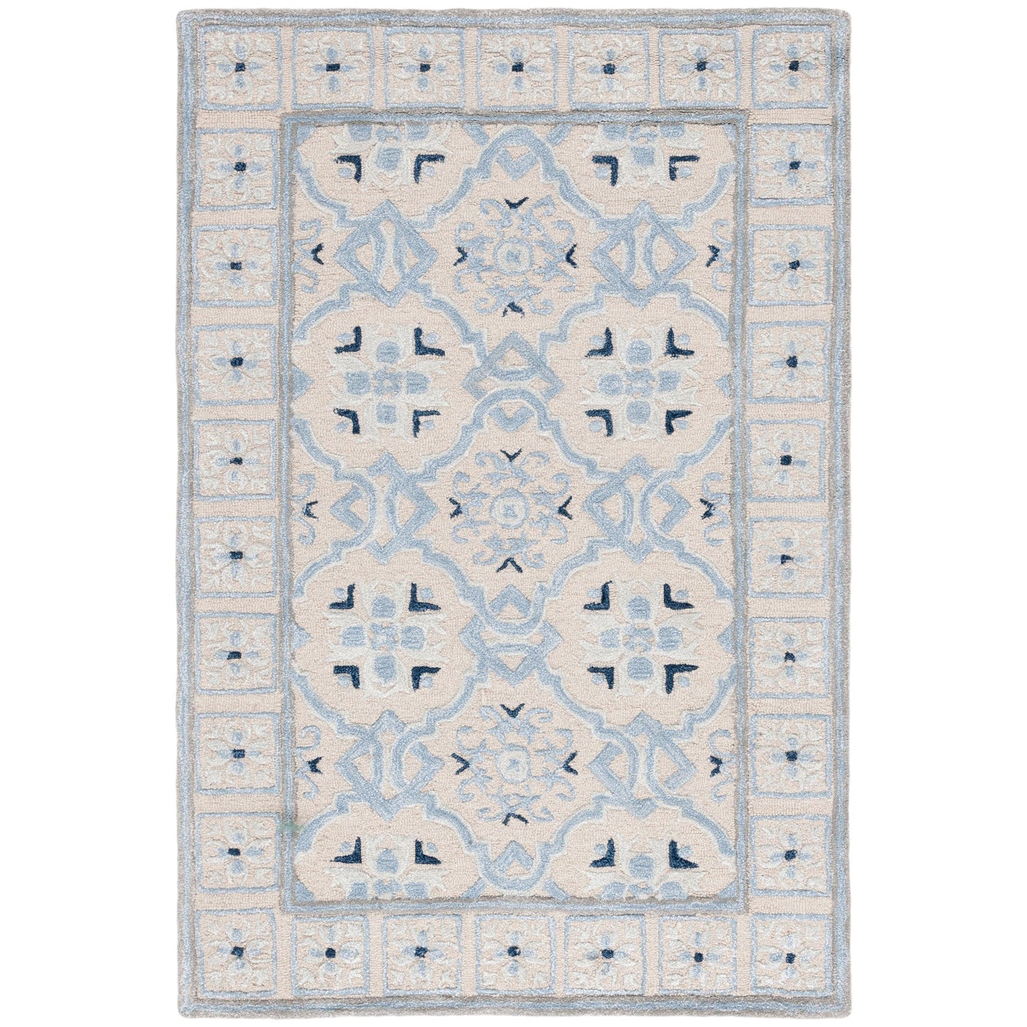 Tapis en laine Bella Rodica moderne à motif floral fait main SAFAVIEH