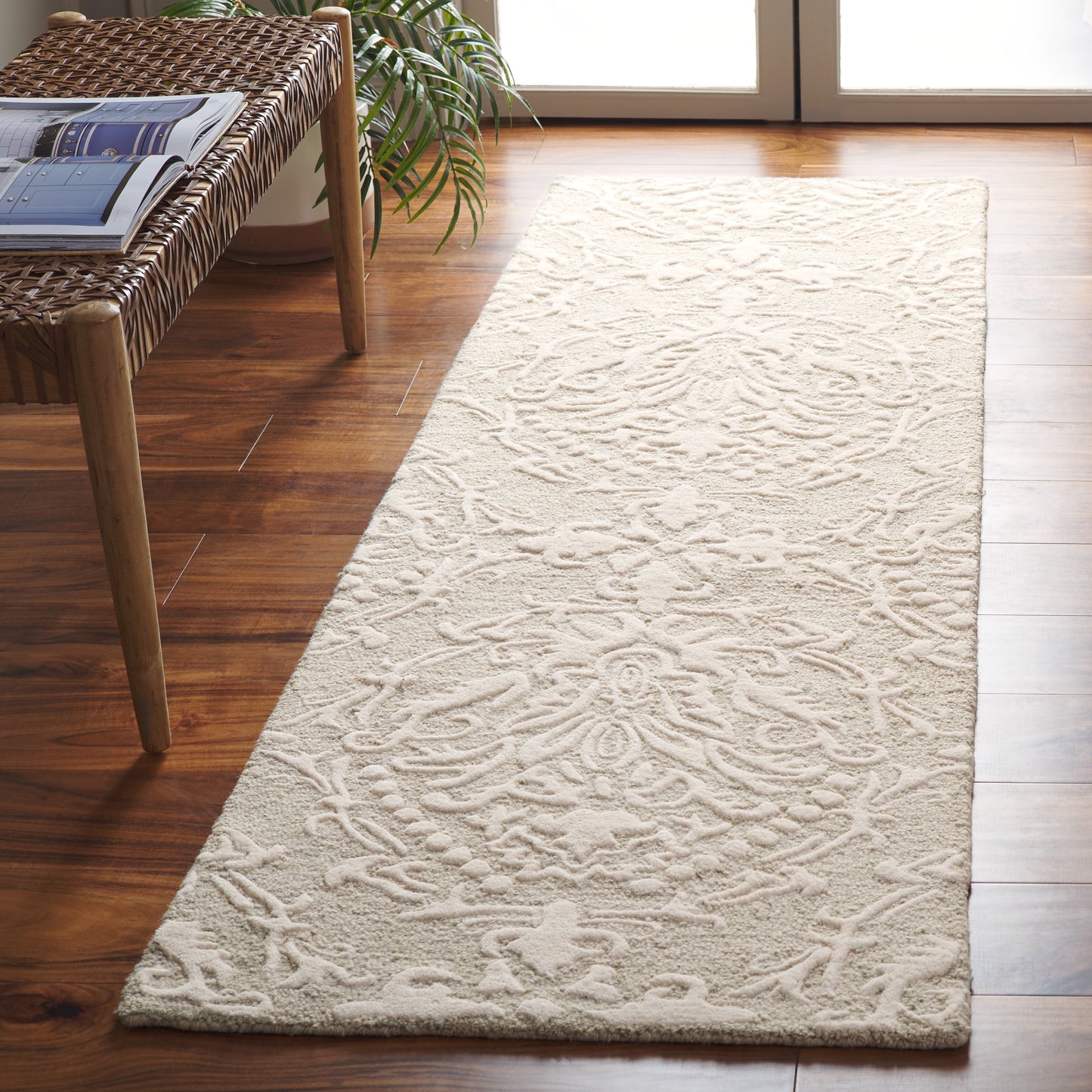 Tapis en laine moderne à motif floral Ambroisine fait main SAFAVIEH