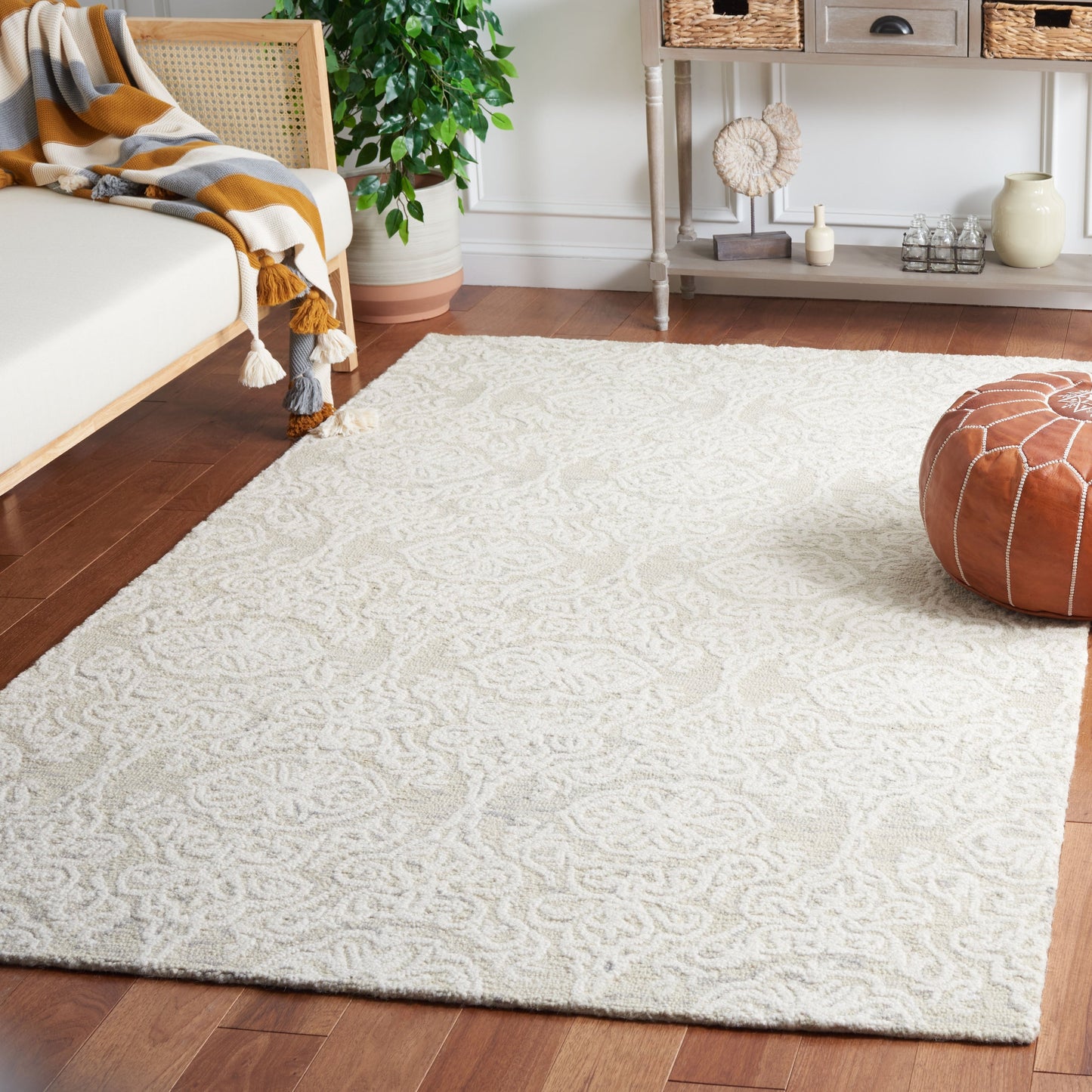 Tapis en laine moderne à motif floral SAFAVIEH fait main Blossom Cateluta