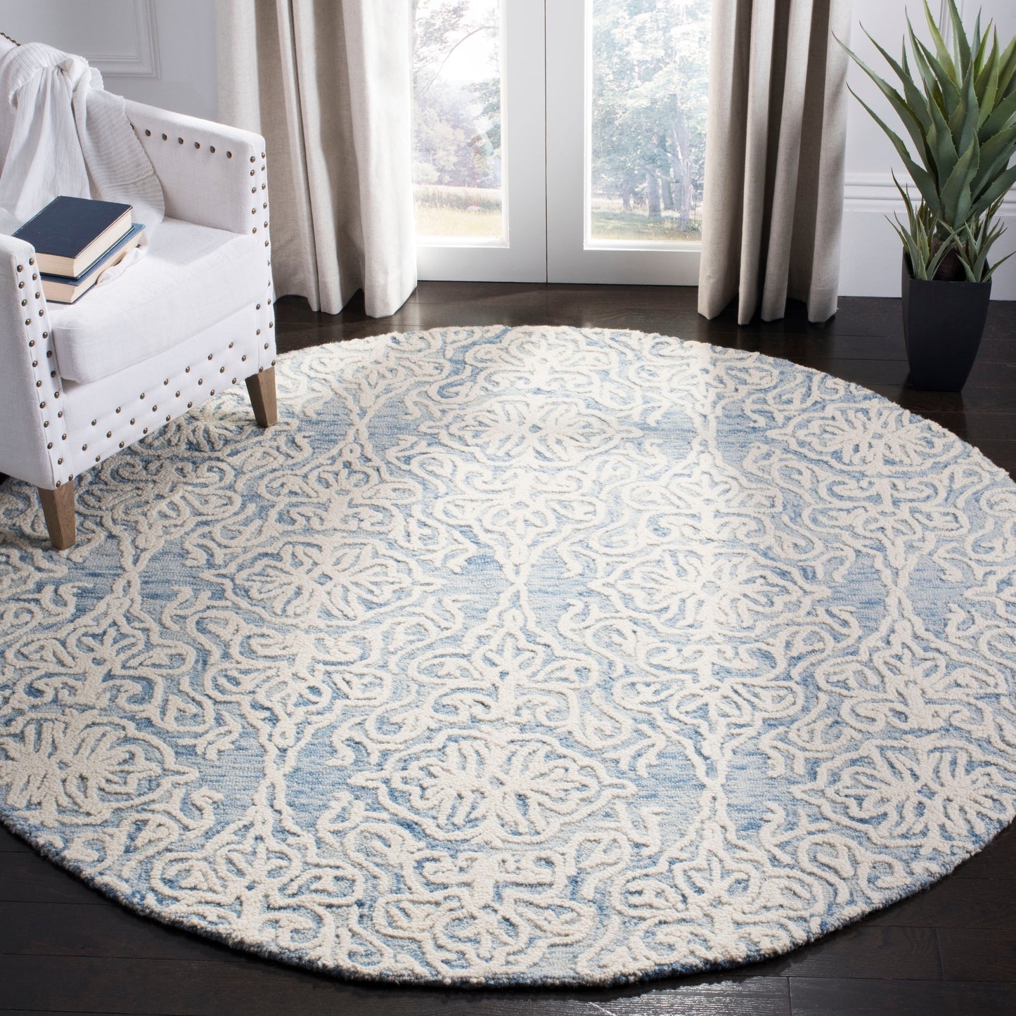 Tapis en laine moderne à motif floral SAFAVIEH fait main Blossom Cateluta