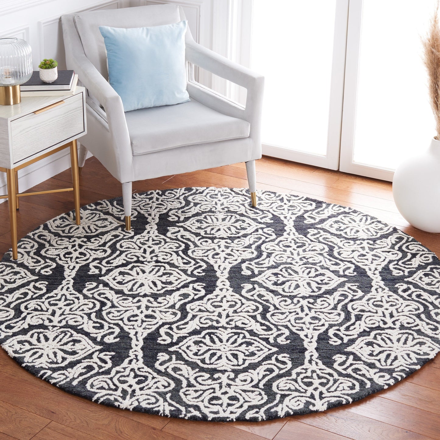 Tapis en laine moderne à motif floral SAFAVIEH fait main Blossom Cateluta