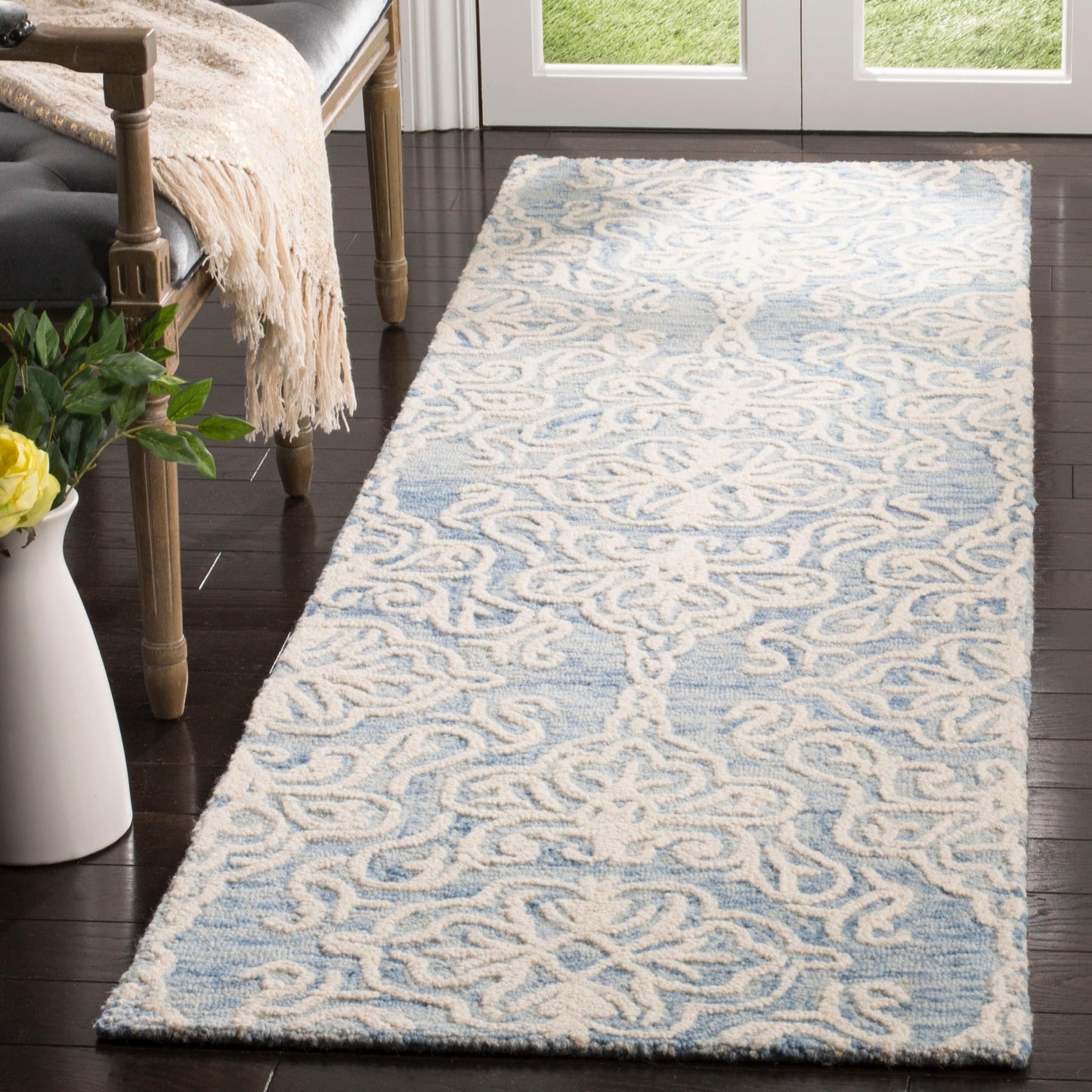 Tapis en laine moderne à motif floral SAFAVIEH fait main Blossom Cateluta