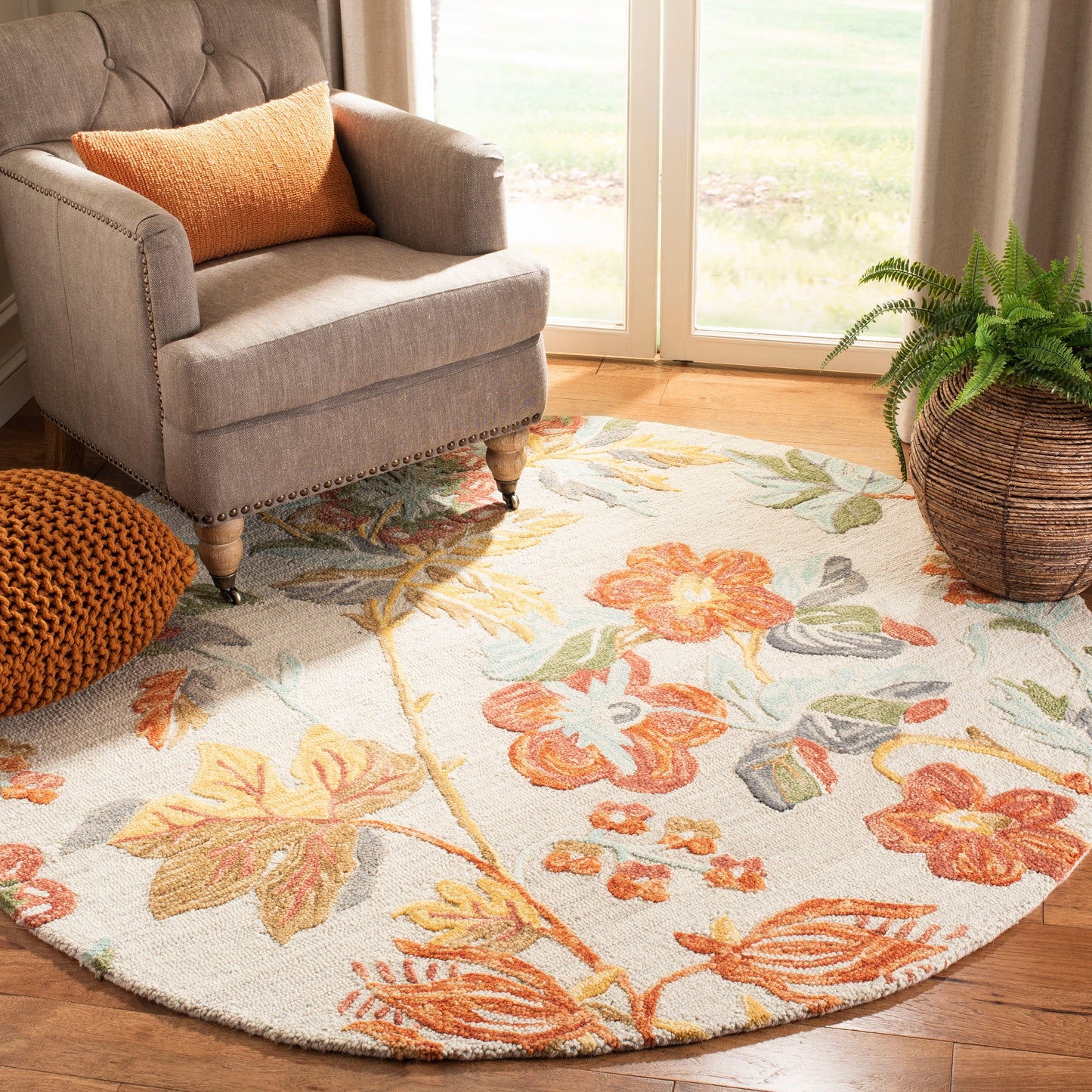 Tapis en laine moderne à motif floral SAFAVIEH fait main Blossom Hysnije