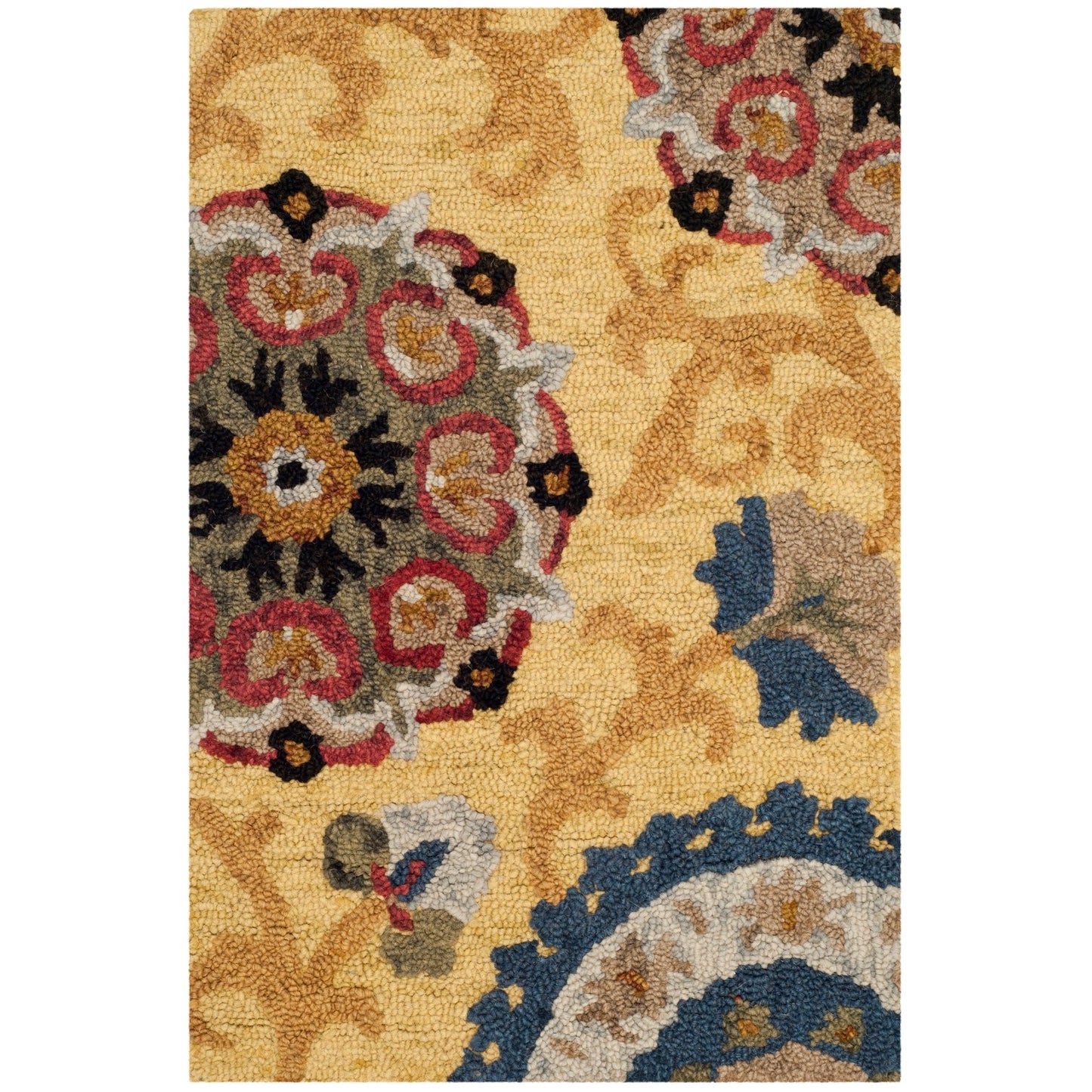 Tapis en laine moderne à motif floral Blossom Maaret, fait main par SAFAVIEH