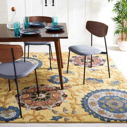 Tapis en laine moderne à motif floral Blossom Maaret, fait main par SAFAVIEH